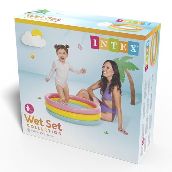 Oppustelig brusebakke 3 farver 86 x 25 cm INTEX 58924