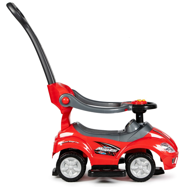 Ride On Toy Push Car Walker kahvalla 3in1-punainen