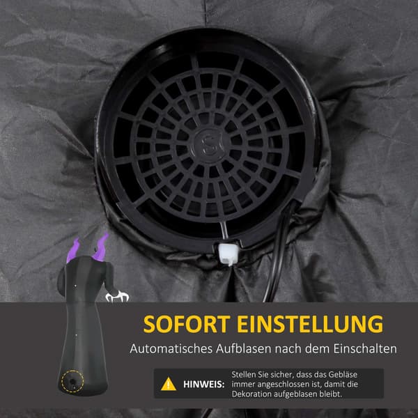 Uppblåsbart Halloween-spöke med pumpahuvud, LED-ljus