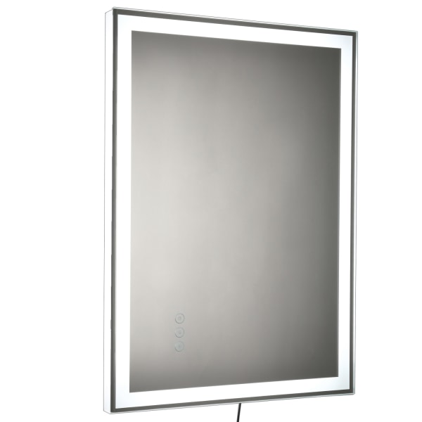 Badeværelsesspejl Led-Spejl Dugfrit Vægspejl Touch-Afbryder 3 Farver Aluminium 70 X 50 X 3 Cm