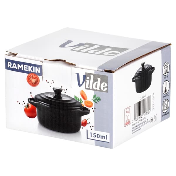 Porcelænsbageform med låg, 150 ml Kapacitet