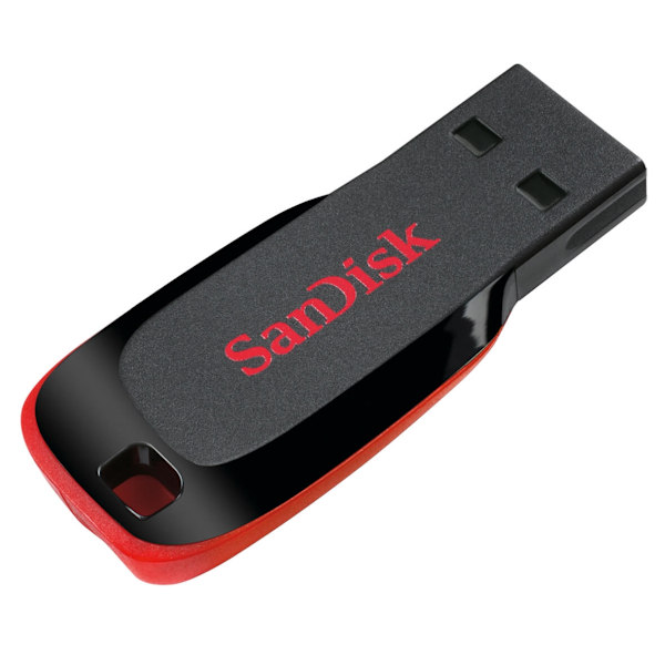 SANDISK USB-minne 2.0 Blade 64GB Svart, Röd