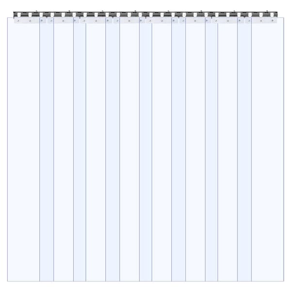 Klar PVC-remsgardin, 112x213 cm, 2 mm, 8 remsor
