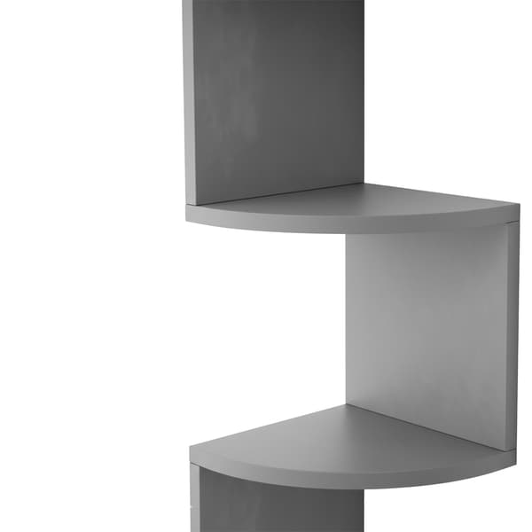 Hjørnevæghylde, 5 niveauer, zigzag-design