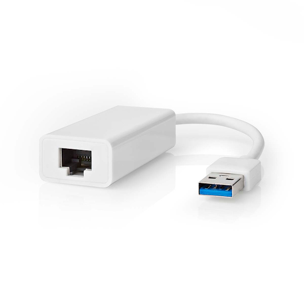 USB-netværksadapter | USB 3.2 Gen 1 | 1 Gbps | USB-A Han | RJ45 Hun | 0.20 m | Runde | Nikkelplateret | Kobber | Hvid | Box