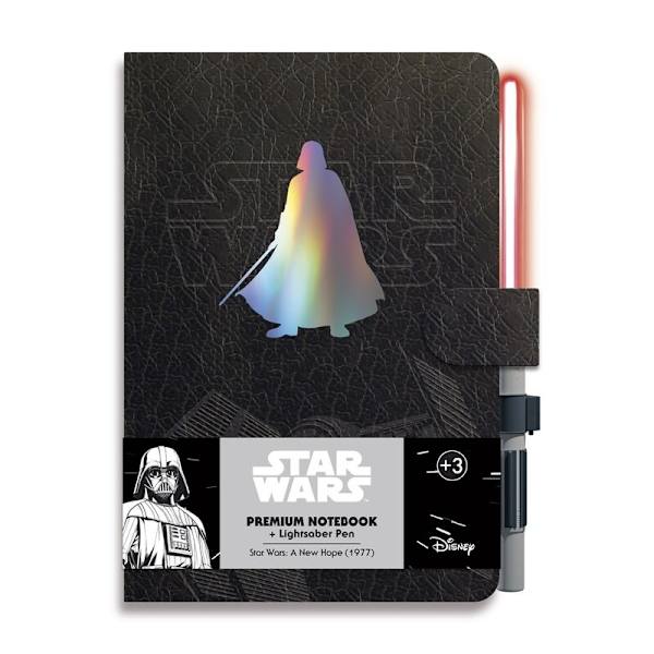 Darth Vader A5 notesbog med lyssværd pennesæt