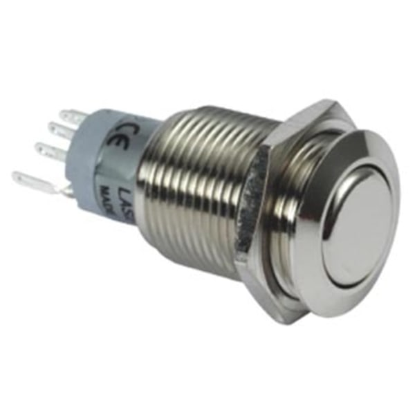 Rund metalltryckknapp Dpdt 2No 2Nc