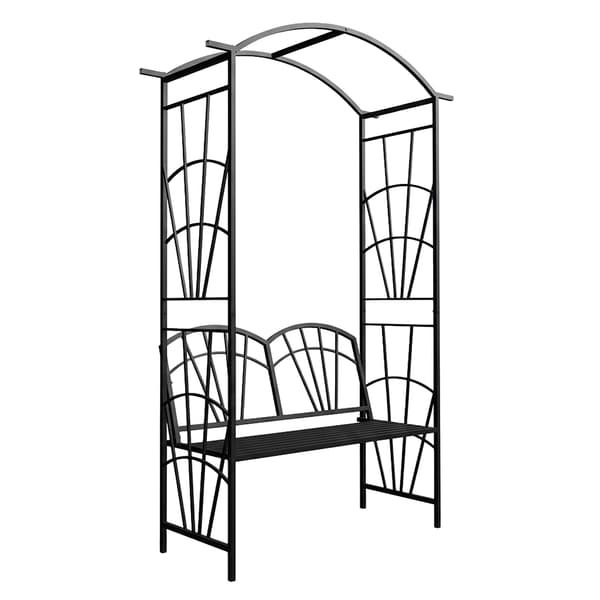 Rose Trellis Bench – Sort metalbue til klatrere
