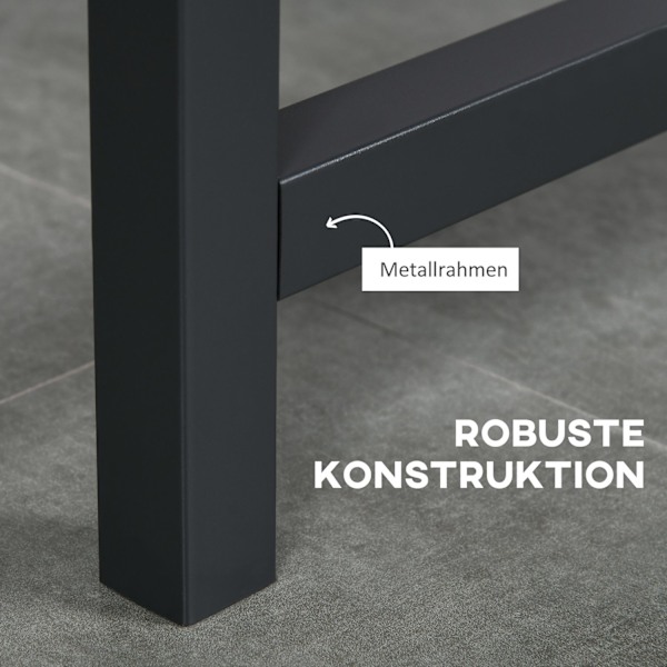 Utdragbart matbord, hopfällbart köksbord med hjul, fällbart bord av metall, rymmer upp till 20 kg, för kök, matsal, 118 x 70 x 76,5 cm, brun