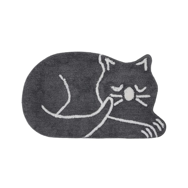 Akryylikylpymatto Sleeping Cat - harmaa