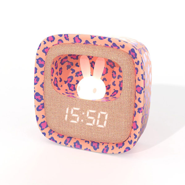 MOB väckarklocka med ljus Billy Clock Leopard Rose