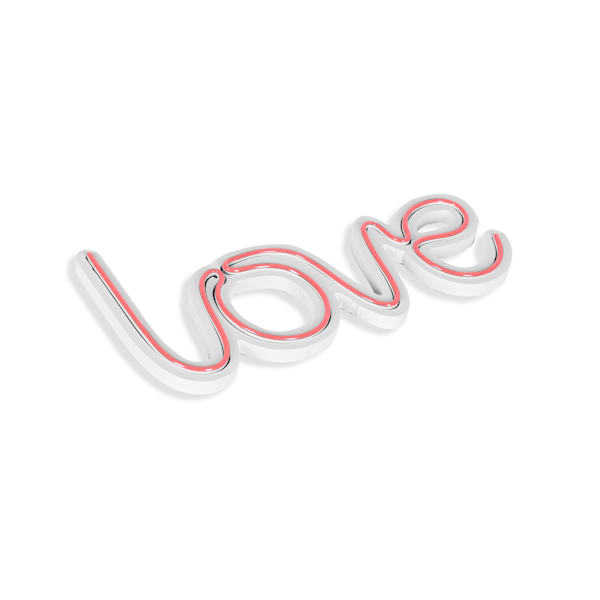 Koristeellinen muovinen led-valaisin Love - vaaleanpunainen
