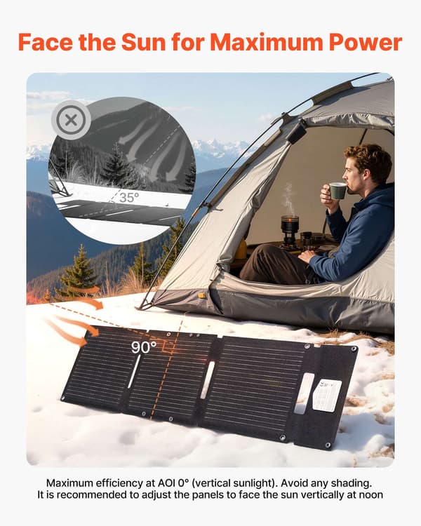 30W foldbar solpaneloplader – 24% effektiv, USB-C