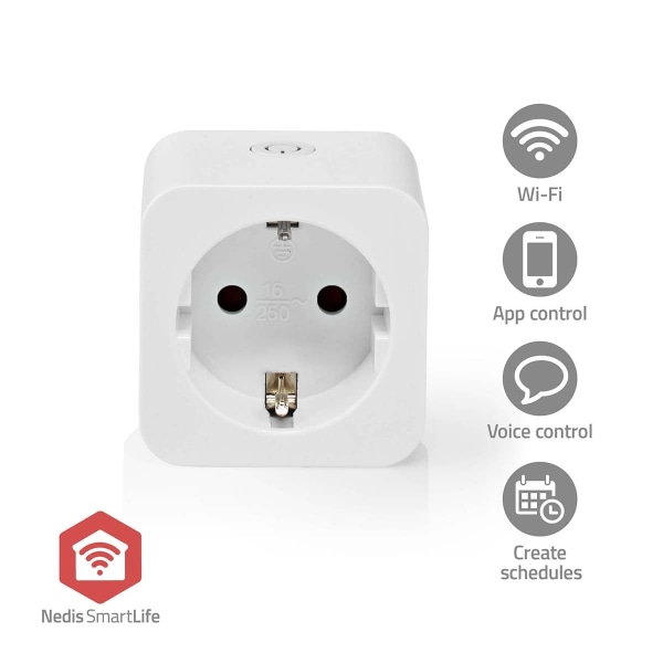 SmartLife Älypistorasia | Zigbee 3.0 | IP21 | Virtamittari | 3680 W | Hybrid (CEE 7/7) | 0 - 55 °C | Android™ / IOS | Valkoinen | 1 kpl