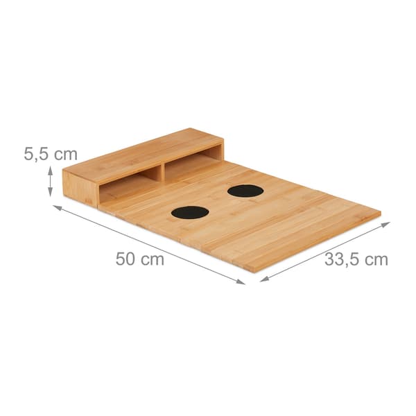 Bambu soffbricka med underlägg och sidofickor
