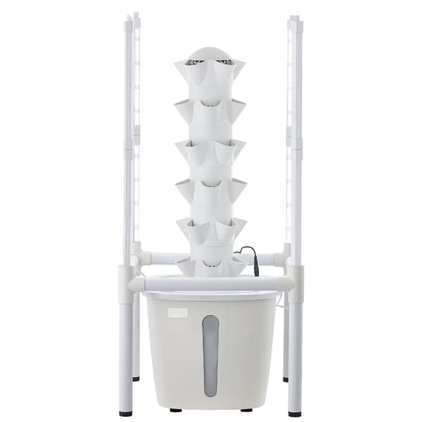 Hydroponisk tårn, 30 kapsler, 6-lags, LED-lys, app-styring
