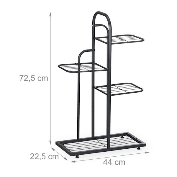 Sort plantestand 4 hylder