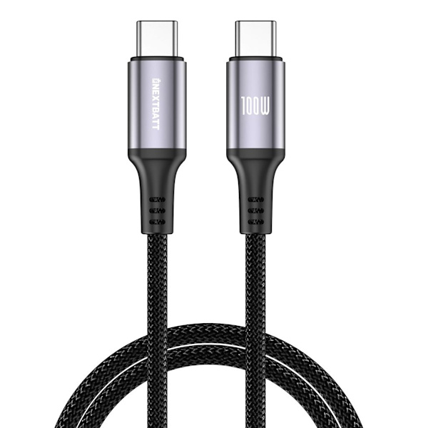 NEXTBATT USB-C til USB-C kabel 100W, 5A, 2m - Sort