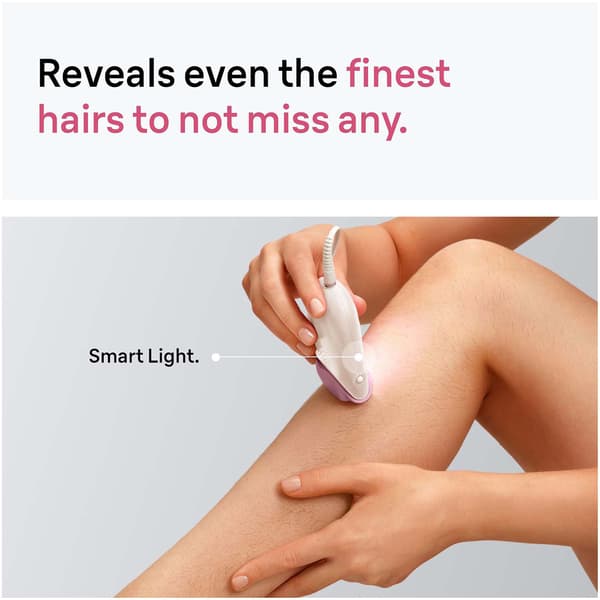 Epilator med ledning til langvarig glat hud, lyserød