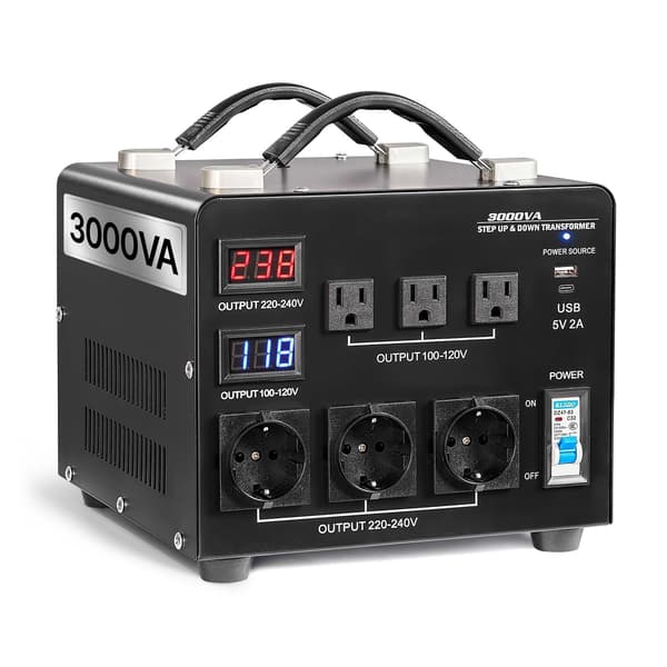 3000VA step up/down spændingskonverter, 110V-220V, LCD
