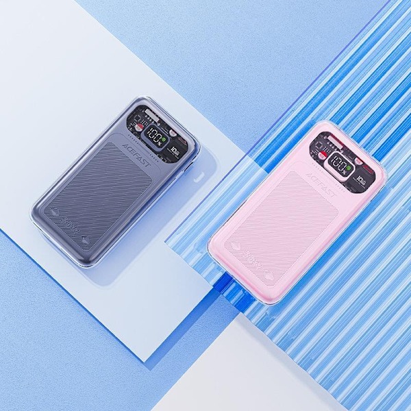 Powerbank 10000mAh Sparkling Series pikalataus 30W harmaa