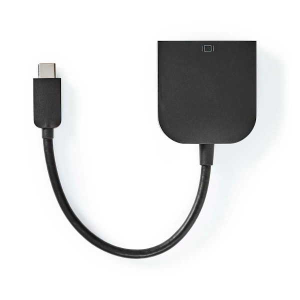 USB-C™ Adapter | USB 3.2 Gen 1 | USB-C™ Han | DVI-D 24+1-Pins Hun | 1080p | 0.20 m | Runde | Nikkelplateret | PVC | Sort | Box