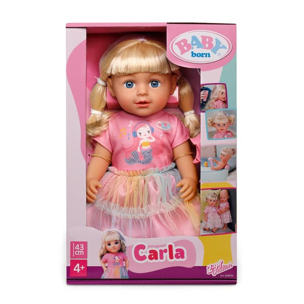 Vauvanukke Carla, 43 cm, hiusasusteilla