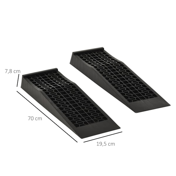 Ramppisarja 2 Kpl, Kynnysramppi, Reunaramppi, Kumiramppi, Musta, 70X20X8Cm