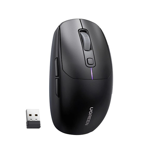 UGREEN MU103 Bluetooth 5.0 -hiiri / 2,4GHz USB-vastaanotin - musta