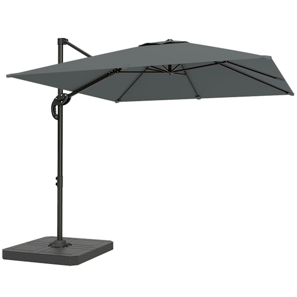 Fribärande paraply med basvikter, UPF50+ polyester