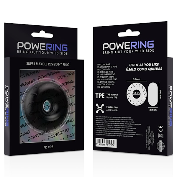Powering - Super fleksibel og modstandsdygtig penisring 5Cm Pr08 Sort