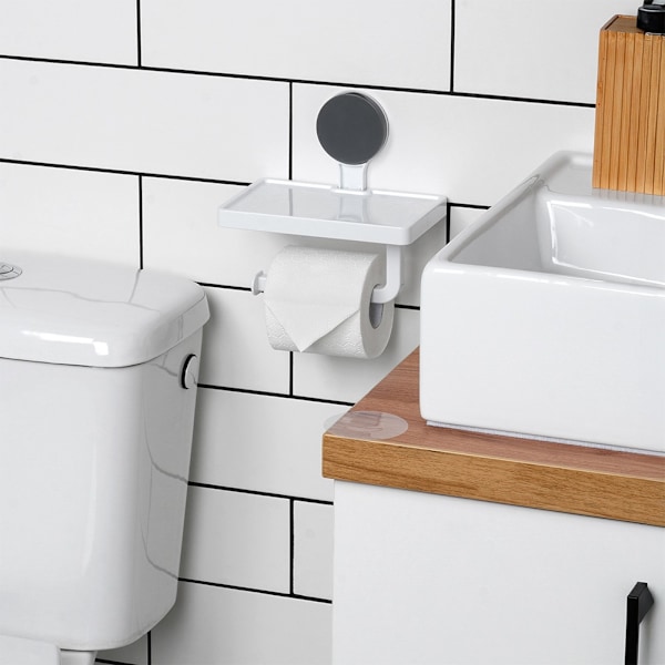 WC-paperiteline imukuppihyllyllä
