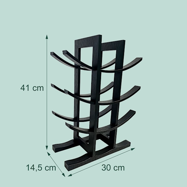 Vinställ i bambu för 12 flaskor, böjd design