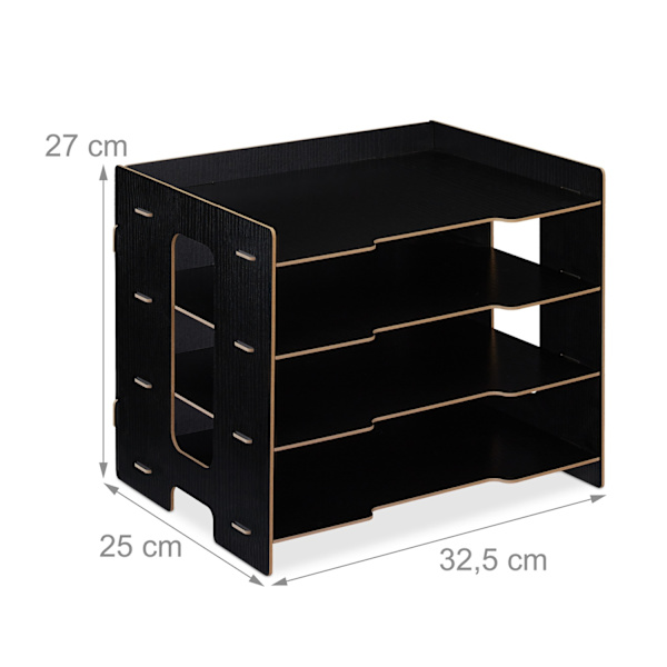 Brevkorg i MDF med 3 fack