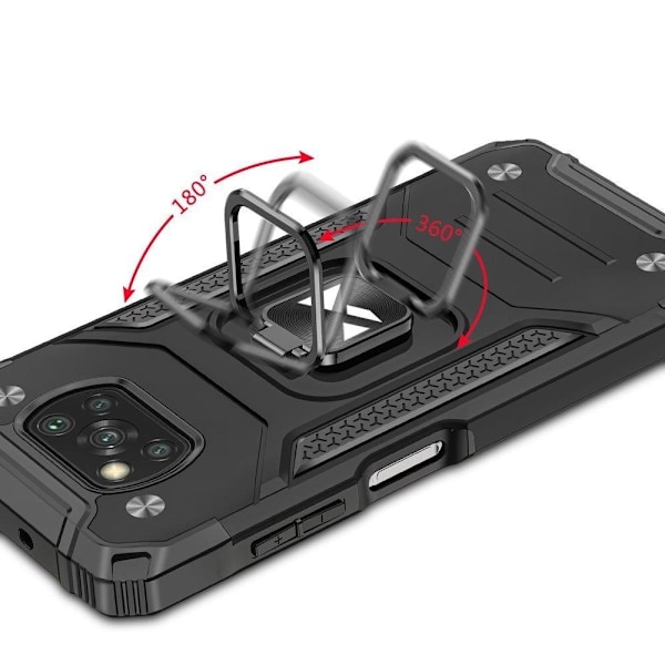 Pansarfodral + magnetisk hållare för Samsung Galaxy A03s Ring Armor blå