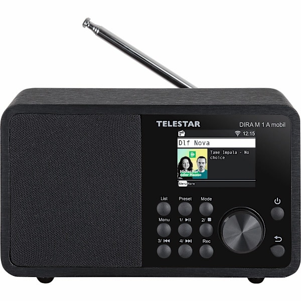 DIRA M 1 A Mobiili EWF Akkukäyttöinen mono monitoimiradio DAB+ / FM / Internet / Bluetooth Musta