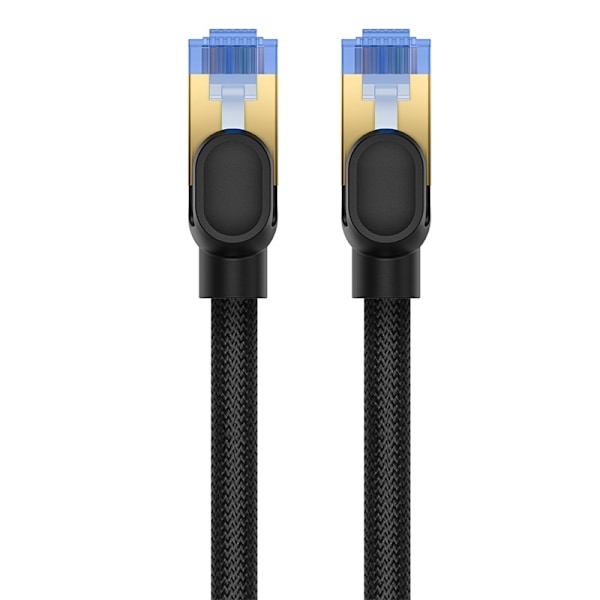 Snabb LAN RJ45 cat.7 10Gbps nätverkskabel, flätad, 8m, svart