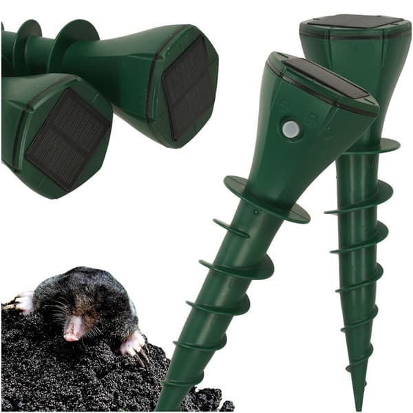 Solcelle muldvarpemiddel til muslinger 2 stk.