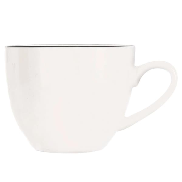 Espressokop af porcelæn, hvid, 100 ml, sort kant