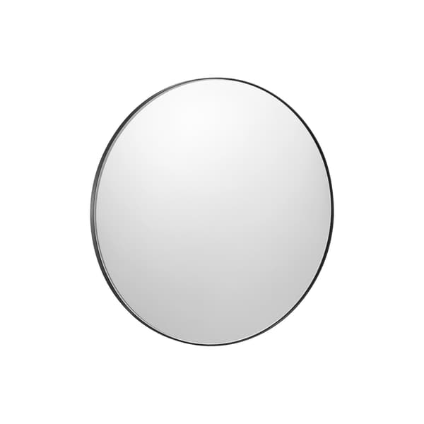 Rund väggspegel, Ø 76 cm, borstad aluminiumram, splitterskyddad