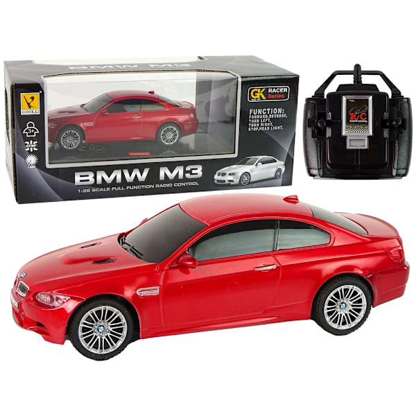 Dynamisk rød BMW M3 R/C bil med lys og realistiske detaljer