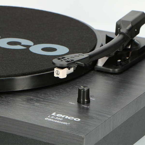Levysoitin Bluetoothilla® ja kahdella ulkoisella kaiuttimella Musta