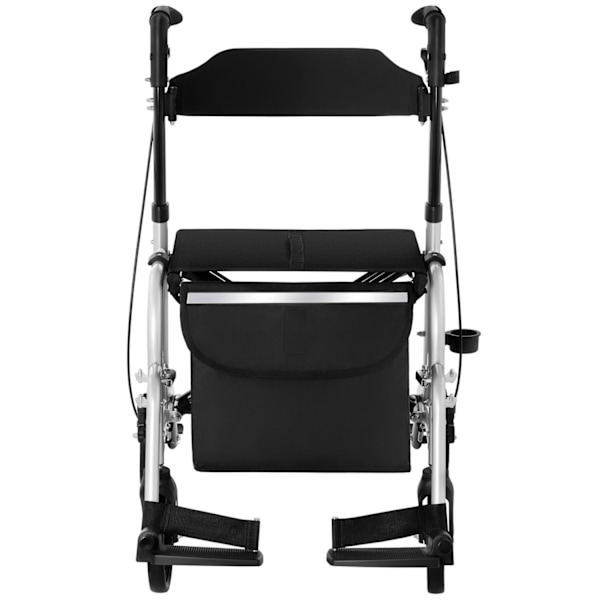 2-i-1 rehabiliteringsrollator med kørestolsfunktion, foldbar med taske op til 136 kg