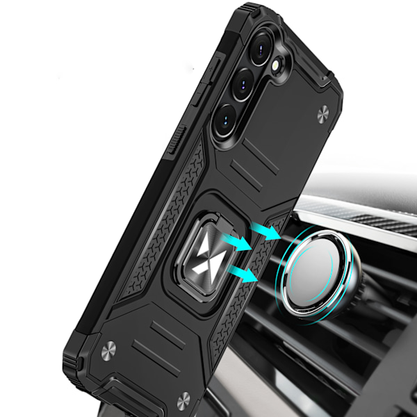 Pansret etui til Samsung Galaxy S23+, Ring Armor magnetisk holder, sort
