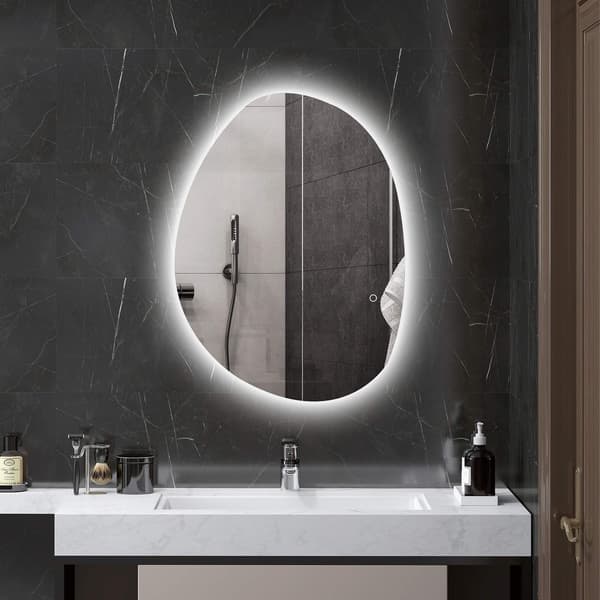 LED-badrumsspegel, justerbart ljus och färg, 80x60 cm