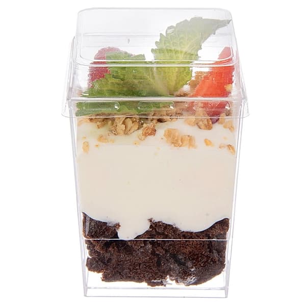 Dessertkoppar med lock, 160 ml, set om 4