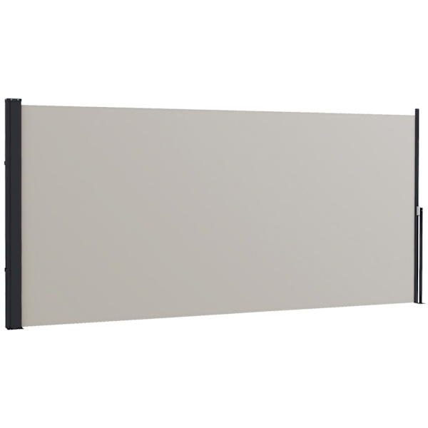 Udtrækkeligt Sidefortelt, 300 X 140 Cm Havefortelt, Privatskærm Med Uv-Beskyttelse, Vindbeskyttelse, Metal, Polyester, Lysegrå