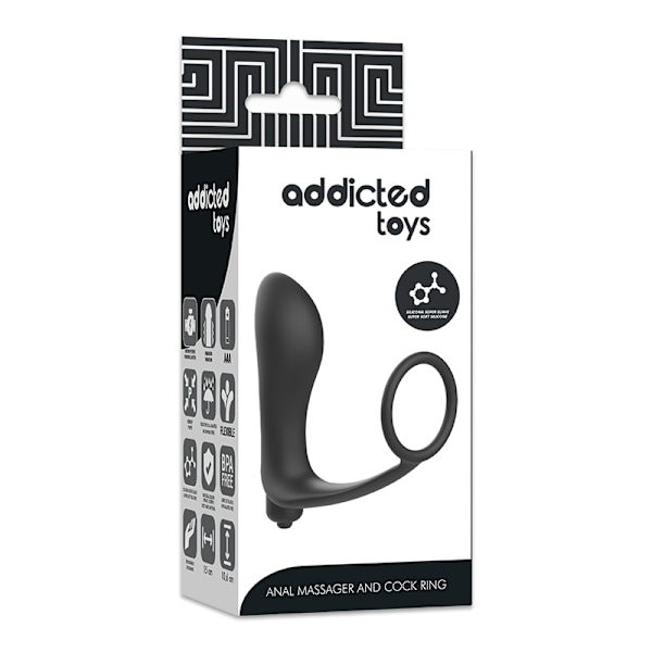 Addicted Toys - Vibrerande analplugg med penisring