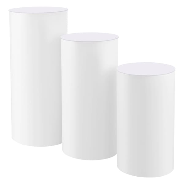 Bröllopsblomställningsset, 3 cylindriska piedestaler 60-90 cm