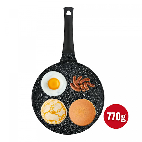 Hezberg HG-CP264HO: 26 cm marmorbelagt pandekage & crepepande - 4 åbninger